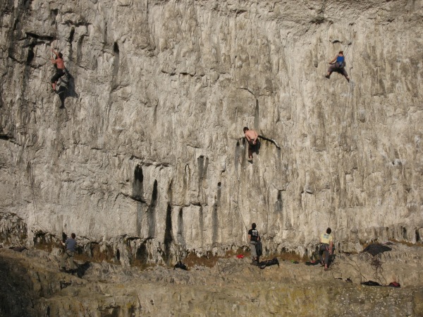 Climbers on the rockface
